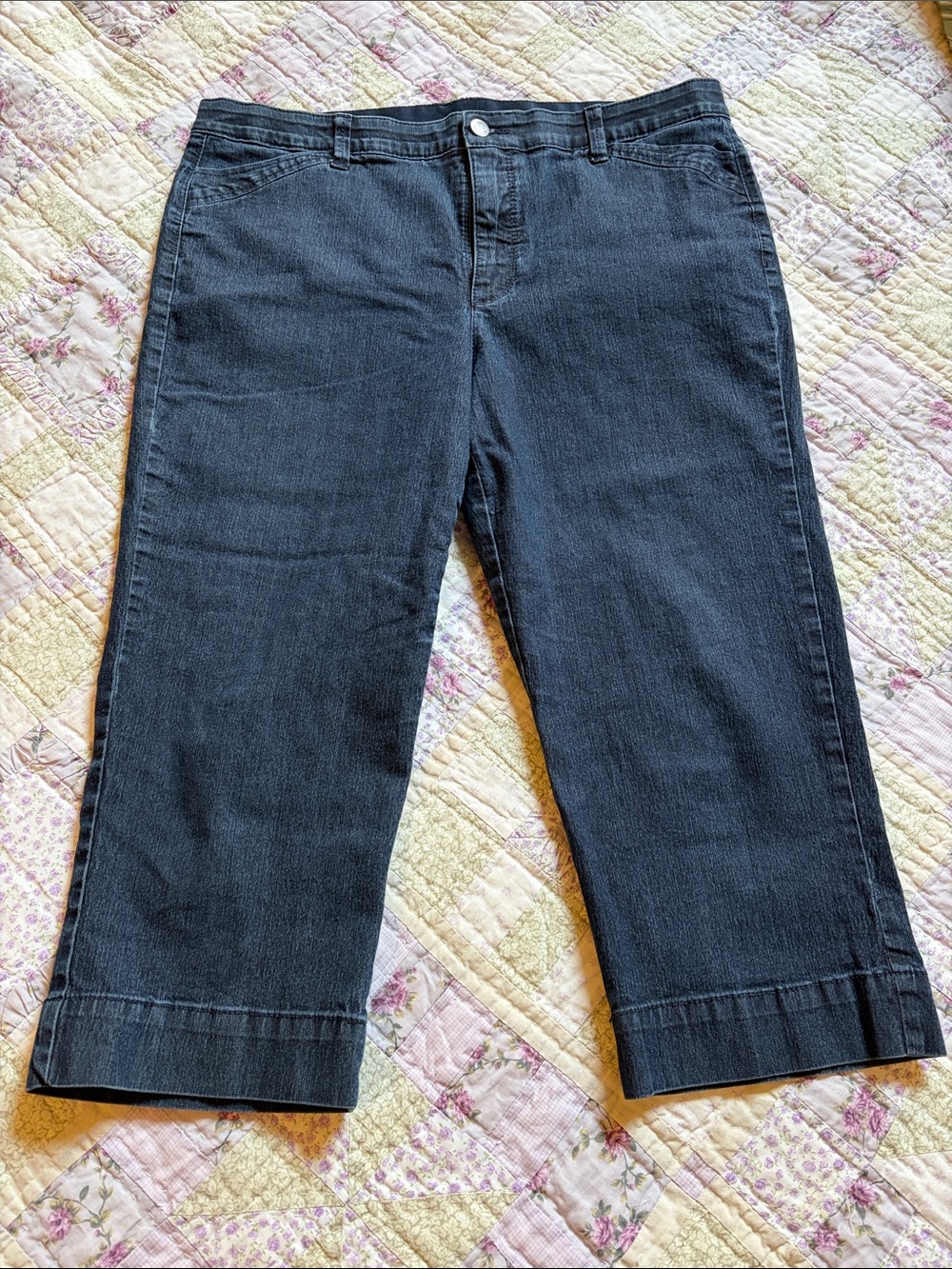Bandolino Classic Women's Dark Wash Capri Jeans - Size 14